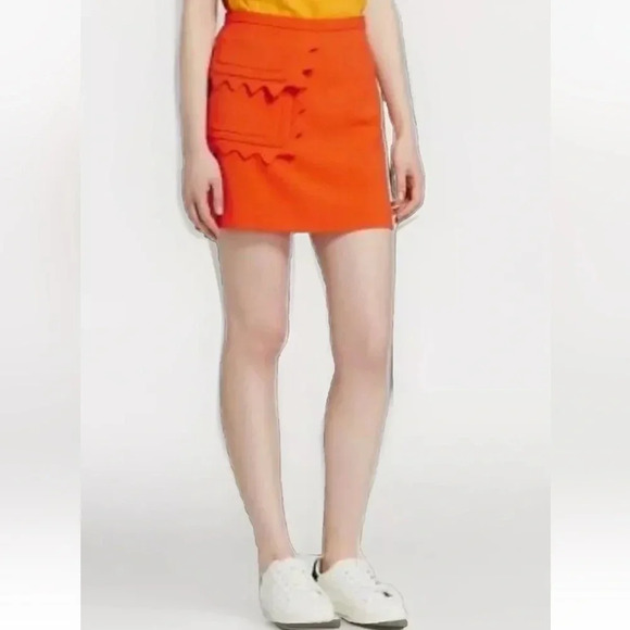 Victoria Beckham Dresses & Skirts - Victoria Beckham for Target Orange Scallop Trim Twill Skirt mini size M